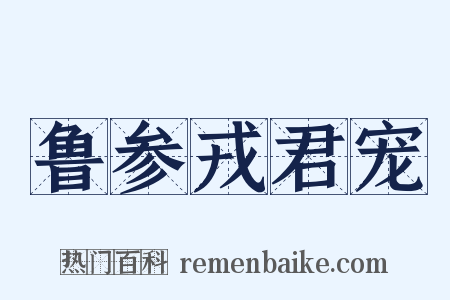 鲁参戎君宠是什么意思的图片